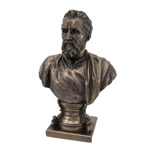Michelangelo Bronze Finish Bust Statue Artist
